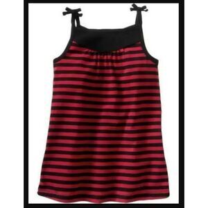 NEW Baby gap kids girls dress 18-24 M red black striped knit tank top sundress